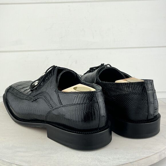 Vntg Bottino Hand Made Crocodile Black Dress Shoes Mens Size 11 Made in Spain main image 9